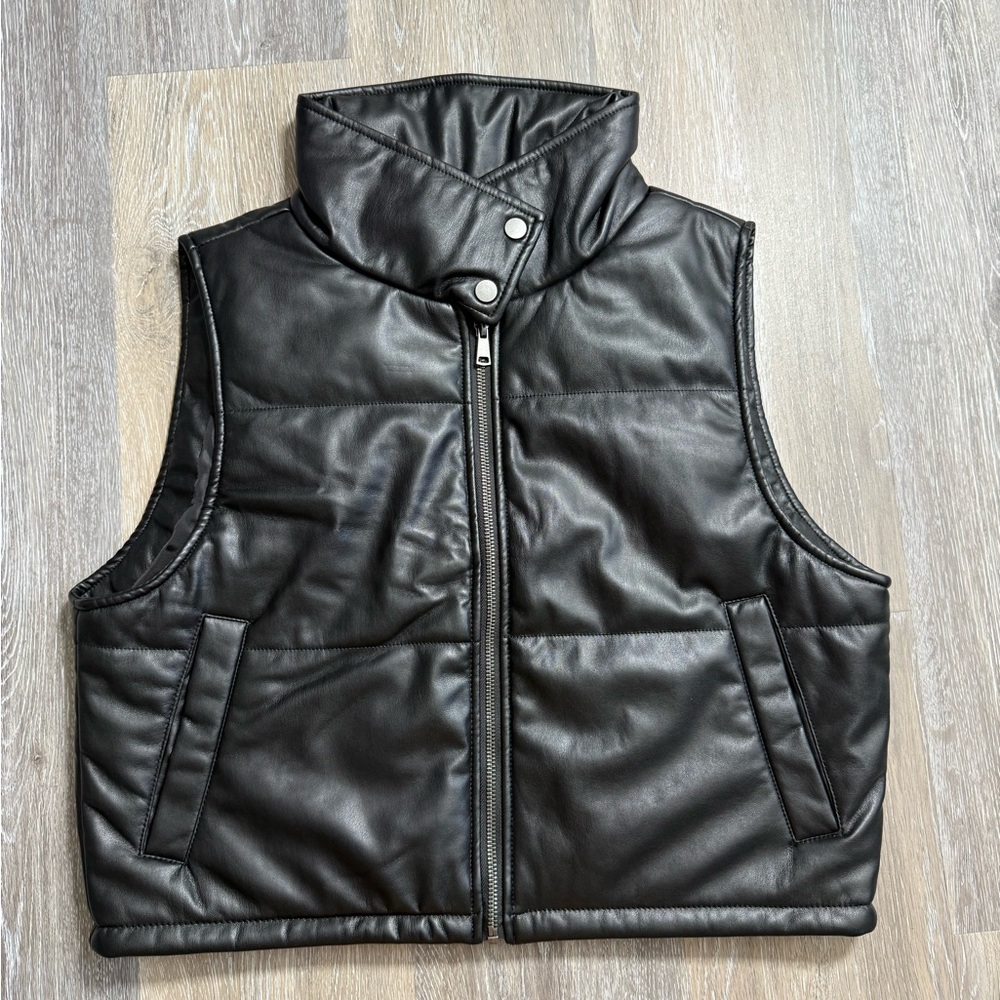 Anthropology Faux Leather Vest